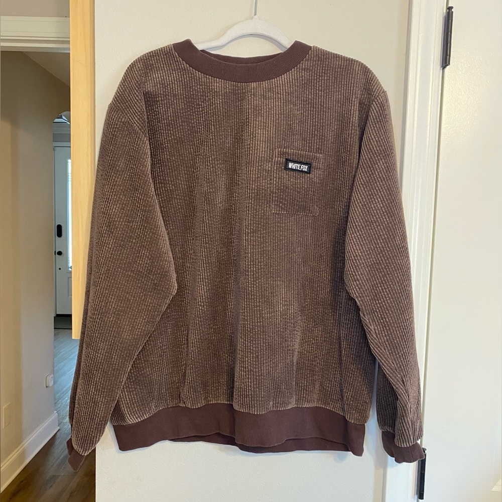 White Fox Brown Ribbed Sweat Set